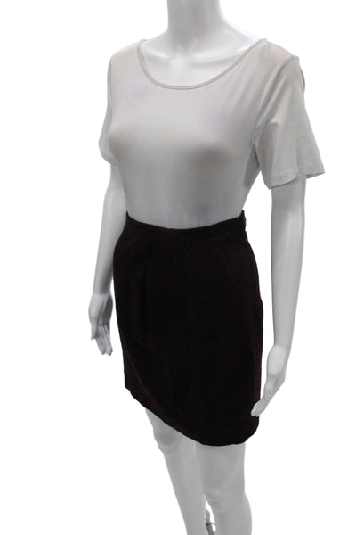 Cinzia Rocca Womens Mini Wool Brown Knee Length Skirt Size 6