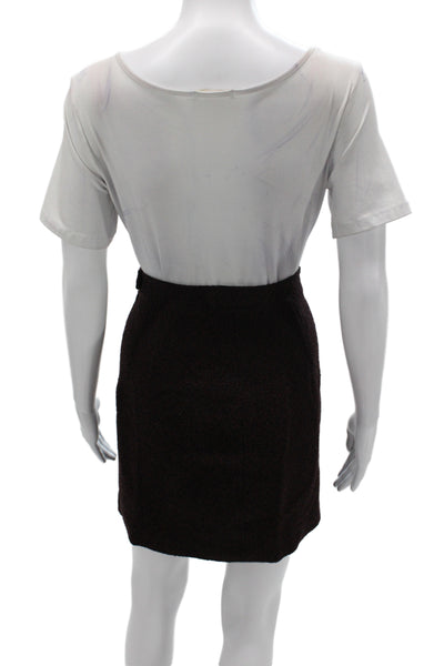 Cinzia Rocca Womens Mini Wool Brown Knee Length Skirt Size 6