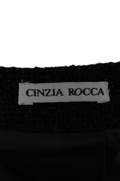 Cinzia Rocca Womens Mini Wool Brown Knee Length Skirt Size 6