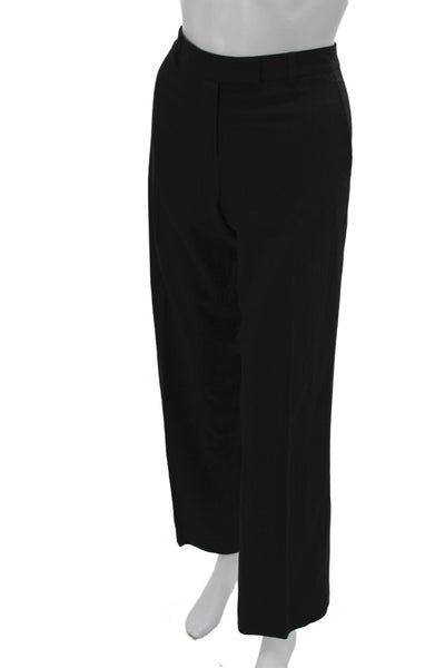 Calvin Klein Women Dress Pants Black Striped Wool Button Size 4