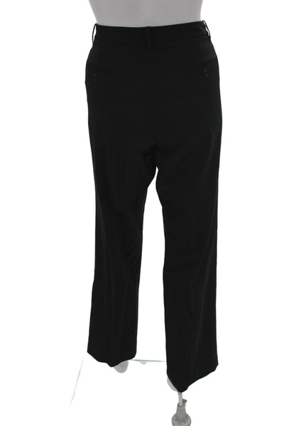 Calvin Klein Women Dress Pants Black Striped Wool Button Size 4