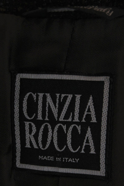 Cinzia Rocca Womens Basic Wool Jacket Brown Button Long Sleeve Size 6