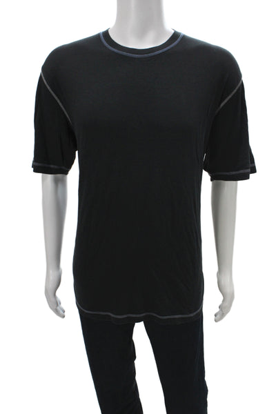 Zegna Sport Men Basic Black Cotton T-Shirt Size XL
