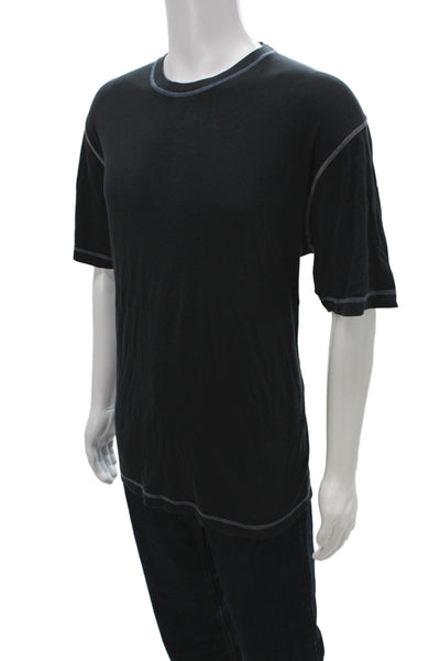 Zegna Sport Men Basic Black Cotton T-Shirt Size XL