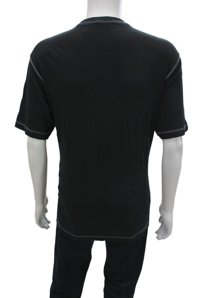 Zegna Sport Men Basic Black Cotton T-Shirt Size XL