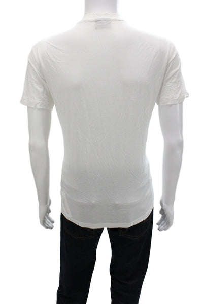 Emporio Armani Mens Basic White Cotton Crew Neck Graphic Logo T-Shirt Size XL