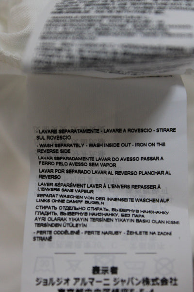 Emporio Armani Mens Basic White Cotton Crew Neck Graphic Logo T-Shirt Size XL