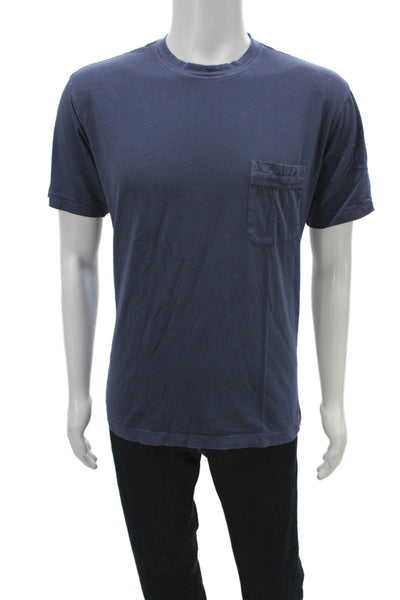 Zegna Sport Mens Basic Blue Cotton Crew Neck Short Sleeve T-Shirt Size 2XL
