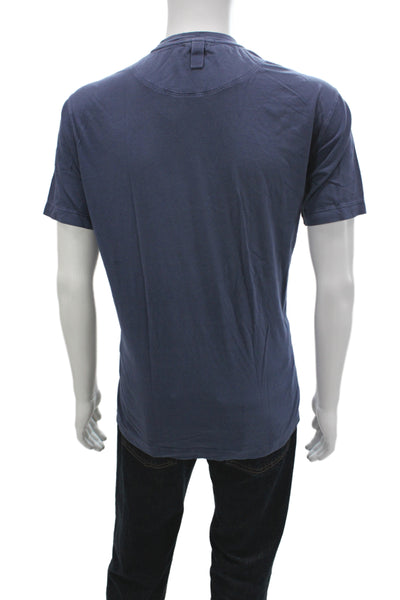 Zegna Sport Mens Basic Blue Cotton Crew Neck Short Sleeve T-Shirt Size 2XL