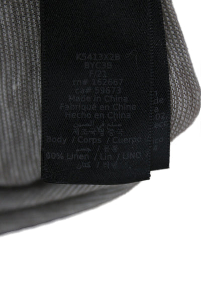 John Varvatos Star USA Mens Gray Crew Neck Short Sleeve Linen Tee Size L