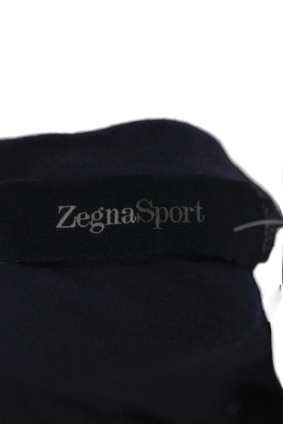 Zegna Sport Mens Basic T-Shirt Blue 100% Cotton Crew Neck Short Sleeve Size XL