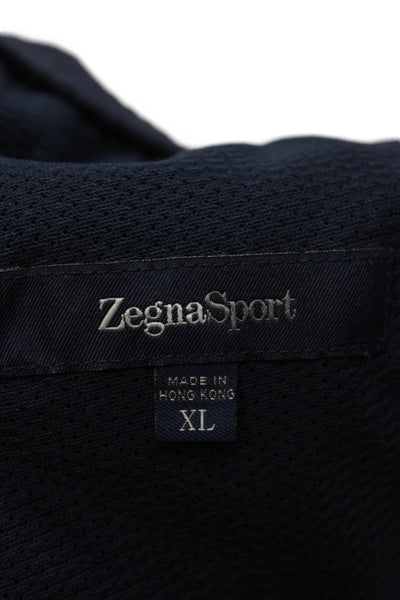 Zegna Sport Mens Blue Polyester Drawstring Sweatpants Athleisure Size XL