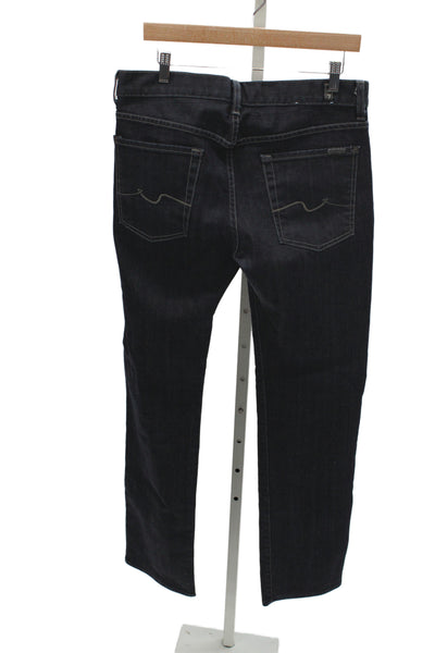 7 For All Mankind Mens Straight Jeans Blue Cotton Size 33