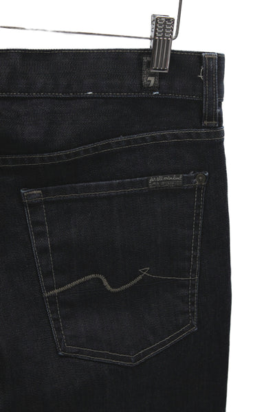 7 For All Mankind Mens Straight Jeans Blue Cotton Size 33