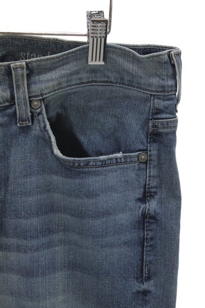 7 For All Mankind Womens Straight Jeans Blue Cotton Size 34