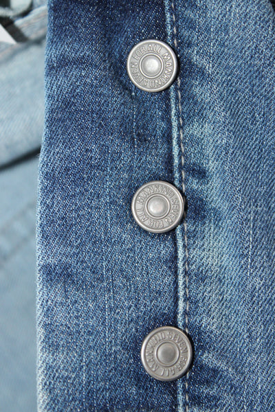 7 For All Mankind Womens Straight Jeans Blue Cotton Size 34