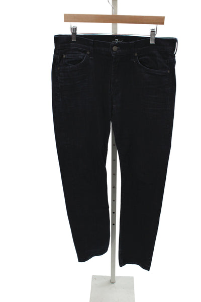 7 For All Mankind Mens Straight Blue Cotton Jeans Size 34
