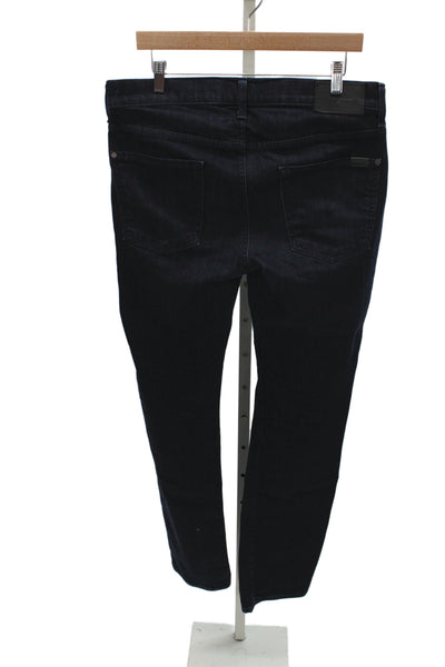 7 For All Mankind Mens Straight Blue Cotton Jeans Size 34