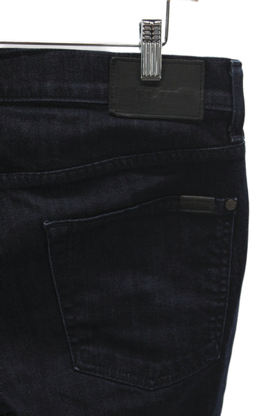 7 For All Mankind Mens Straight Blue Cotton Jeans Size 34
