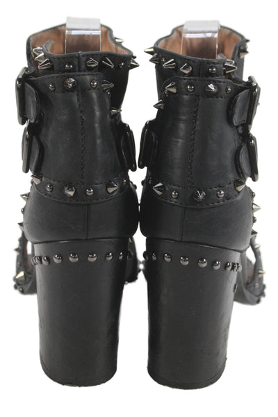 Laurence Decade Womens Leather Studded Cut Out Sandal Heels Black Size 38 8
