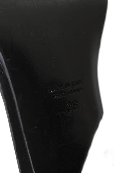 Laurence Decade Womens Leather Studded Cut Out Sandal Heels Black Size 38 8