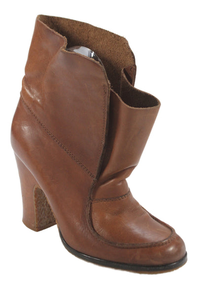 Maison Martin Margiela Womens Leather Ankle Booties Brown Size 37 7