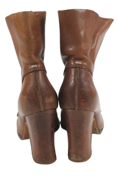 Maison Martin Margiela Womens Leather Ankle Booties Brown Size 37 7