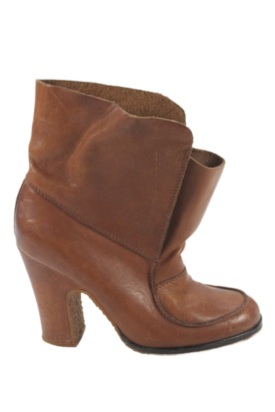 Maison Martin Margiela Womens Leather Ankle Booties Brown Size 37 7