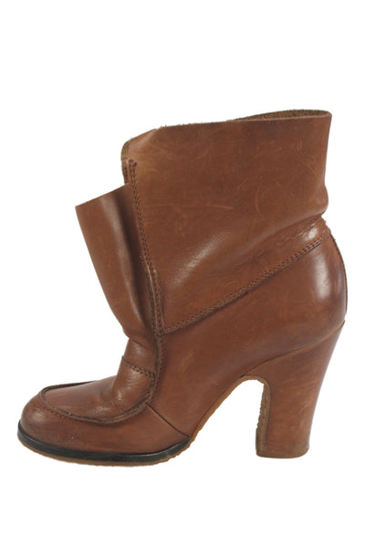 Maison Martin Margiela Womens Leather Ankle Booties Brown Size 37 7