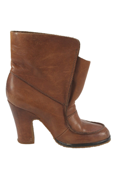 Maison Martin Margiela Womens Leather Ankle Booties Brown Size 37 7