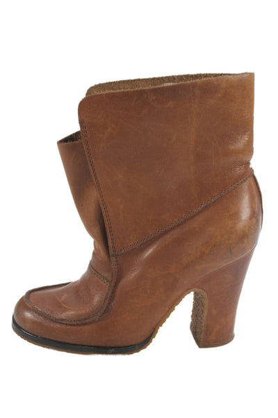 Maison Martin Margiela Womens Leather Ankle Booties Brown Size 37 7