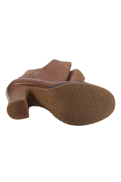 Maison Martin Margiela Womens Leather Ankle Booties Brown Size 37 7