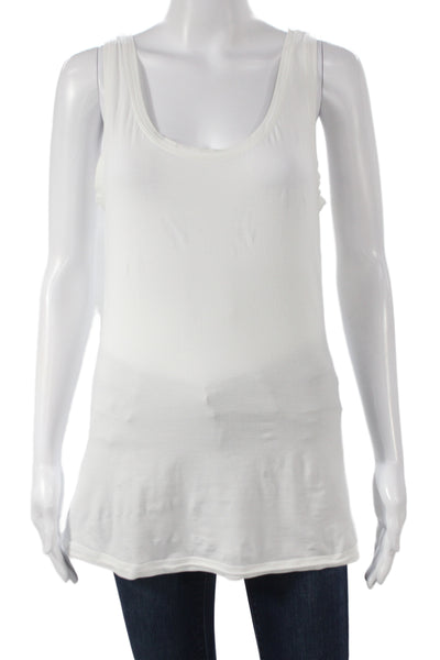 Hanro Women Sleeveless Scoop Neck Cotton Basic Tank White Size M