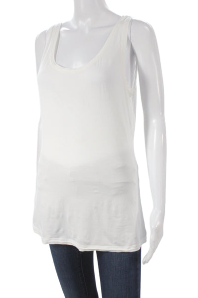 Hanro Women Sleeveless Scoop Neck Cotton Basic Tank White Size M