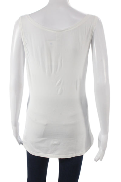 Hanro Women Sleeveless Scoop Neck Cotton Basic Tank White Size M