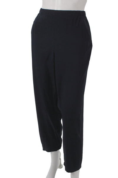 Maria + Cornejo Womens Harem Pants Black Silk Pull On Minimalist Size 14