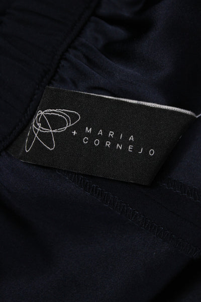 Maria + Cornejo Womens Harem Pants Black Silk Pull On Minimalist Size 14