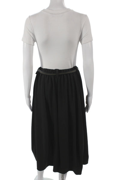 Chronicle Women A-Line Skirt Black Midi Polyester Size 2