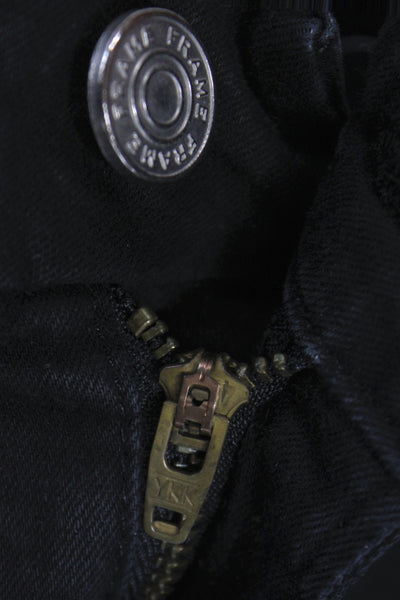 Frame Womens Black Bootcut Jeans Cotton Mid Rise Button 26 Inseam Size 32