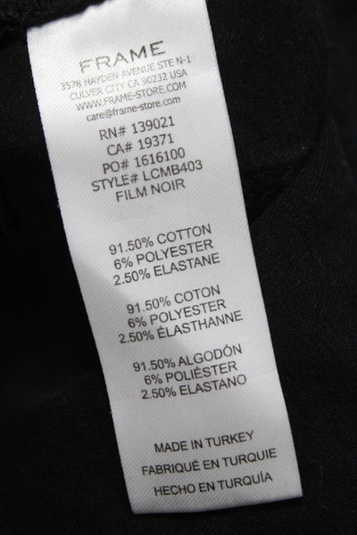 Frame Womens Black Bootcut Jeans Cotton Mid Rise Button 26 Inseam Size 32