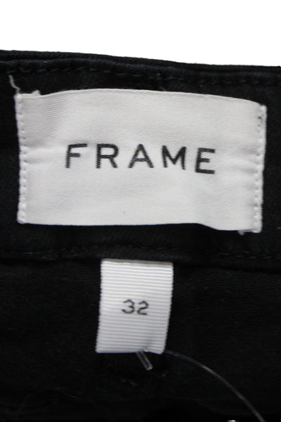 Frame Womens Black Bootcut Jeans Cotton Mid Rise Button 26 Inseam Size 32