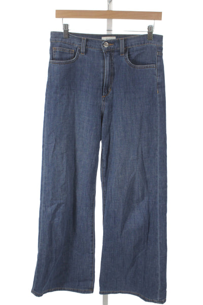 Joes Women Wide-Leg Blue Cotton High-Rise Jeans Size 27