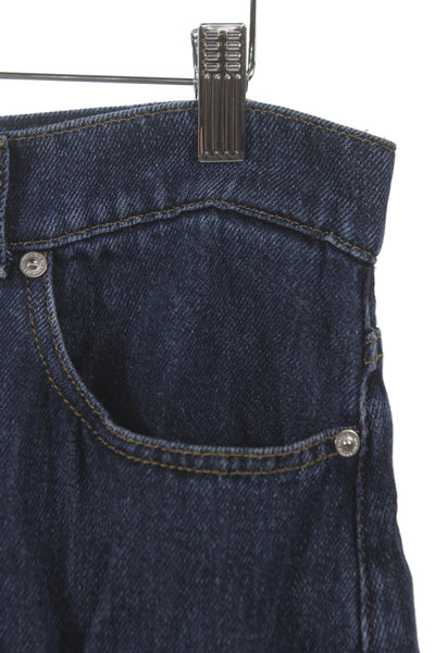 7 For All Mankind Women Straight Pencil Midi Skirt Blue Lyocell Button Size 29