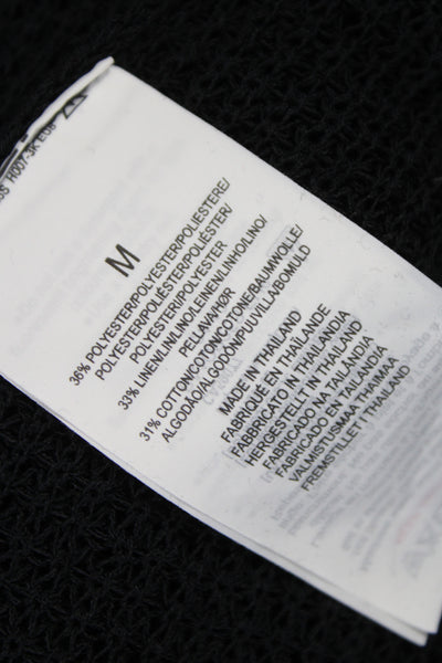 Muji Womens Cardigan Black V-Neck Long Sleeve 36% Polyester Size M