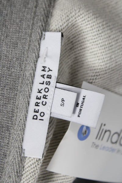 Derek Lam 10 Crosby Womens Jersey Button-Up Gray Cotton Size S
