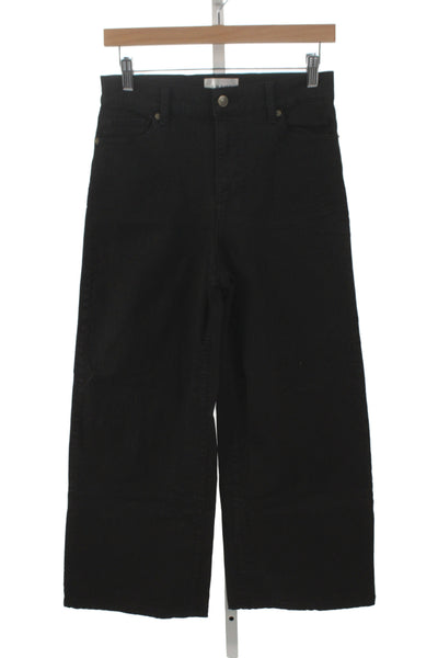 Frame Womens Wide-Leg Black Cotton Jeans Size 28