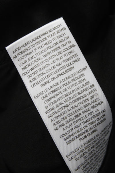 Frame Womens Wide-Leg Black Cotton Jeans Size 28