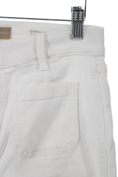 7 For All Mankind Women Cropped White Jeans Cotton Size 30