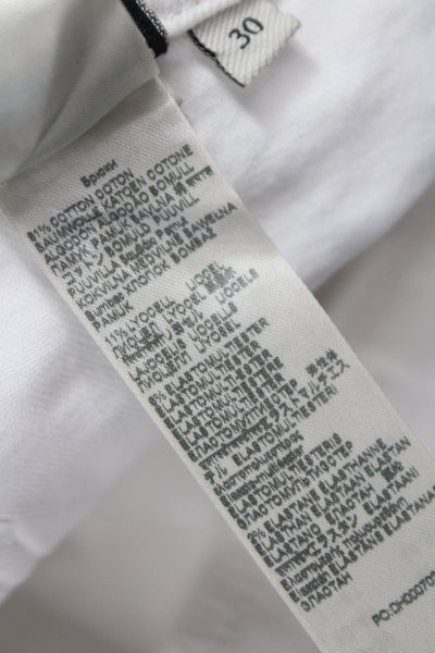 7 For All Mankind Women Cropped White Jeans Cotton Size 30
