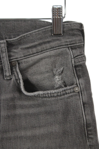 7 For All Mankind Womens Cropped Gray Cotton Jeans Mid Rise Size 29